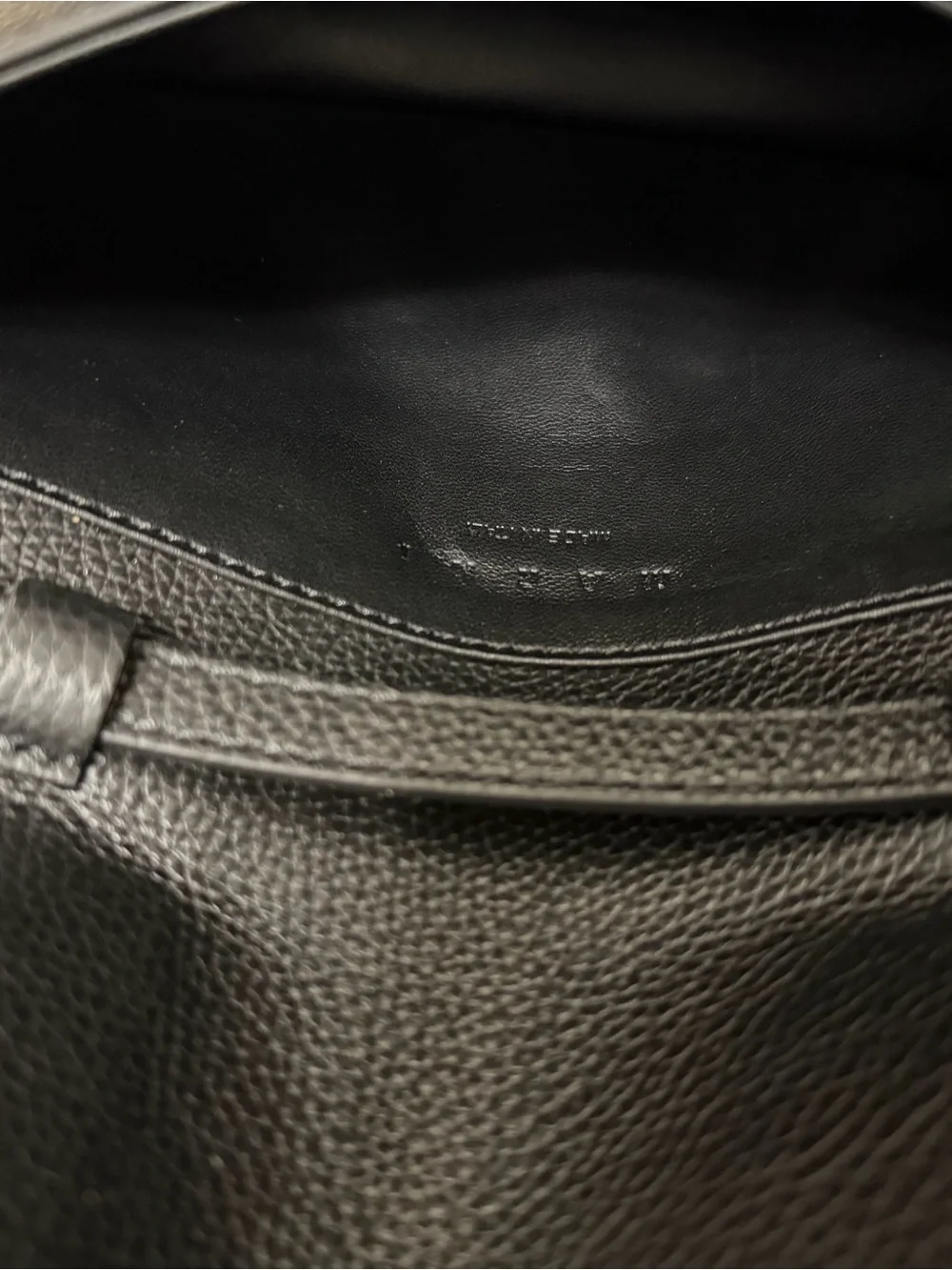 Marni Black Pebbled Leather Messenger Bag